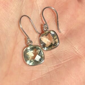 Prasiolite Sterling Silver JTV Crystal Drop Earrings